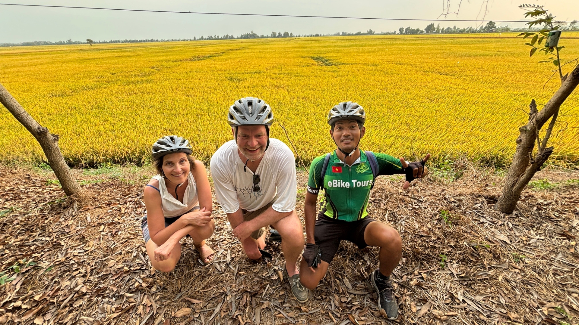 The most beautiful rice fields for cycling holiday through An Giang Province in Vietnam