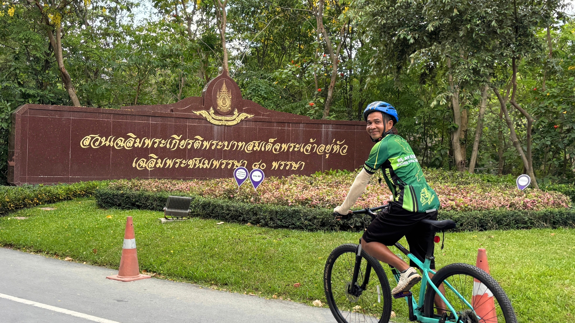 Mr. Leo preparing mountain bikes for a tour at Vietnam By Bike