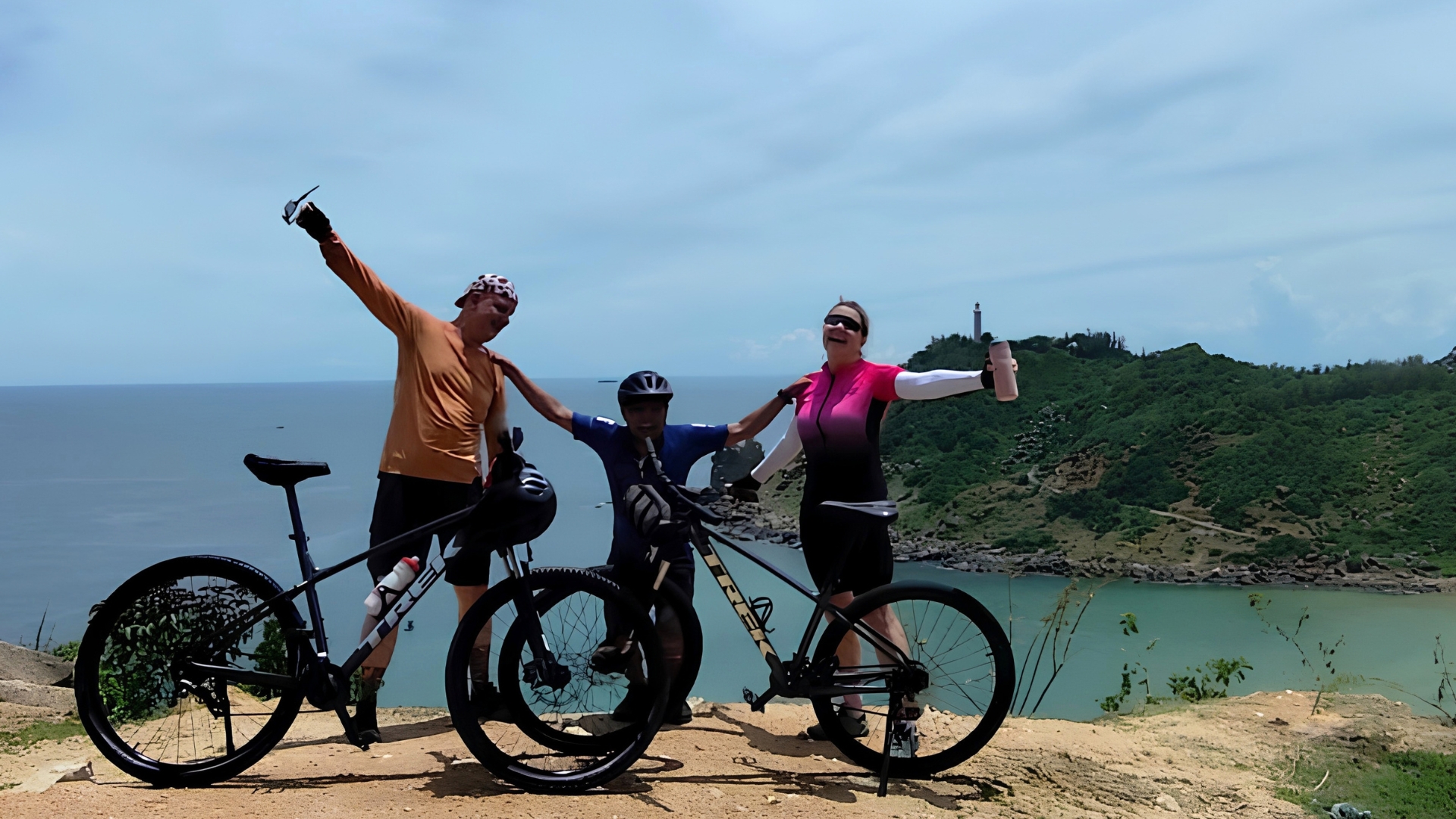Mr. Lok testing backroad cycling trails in Vietnam
